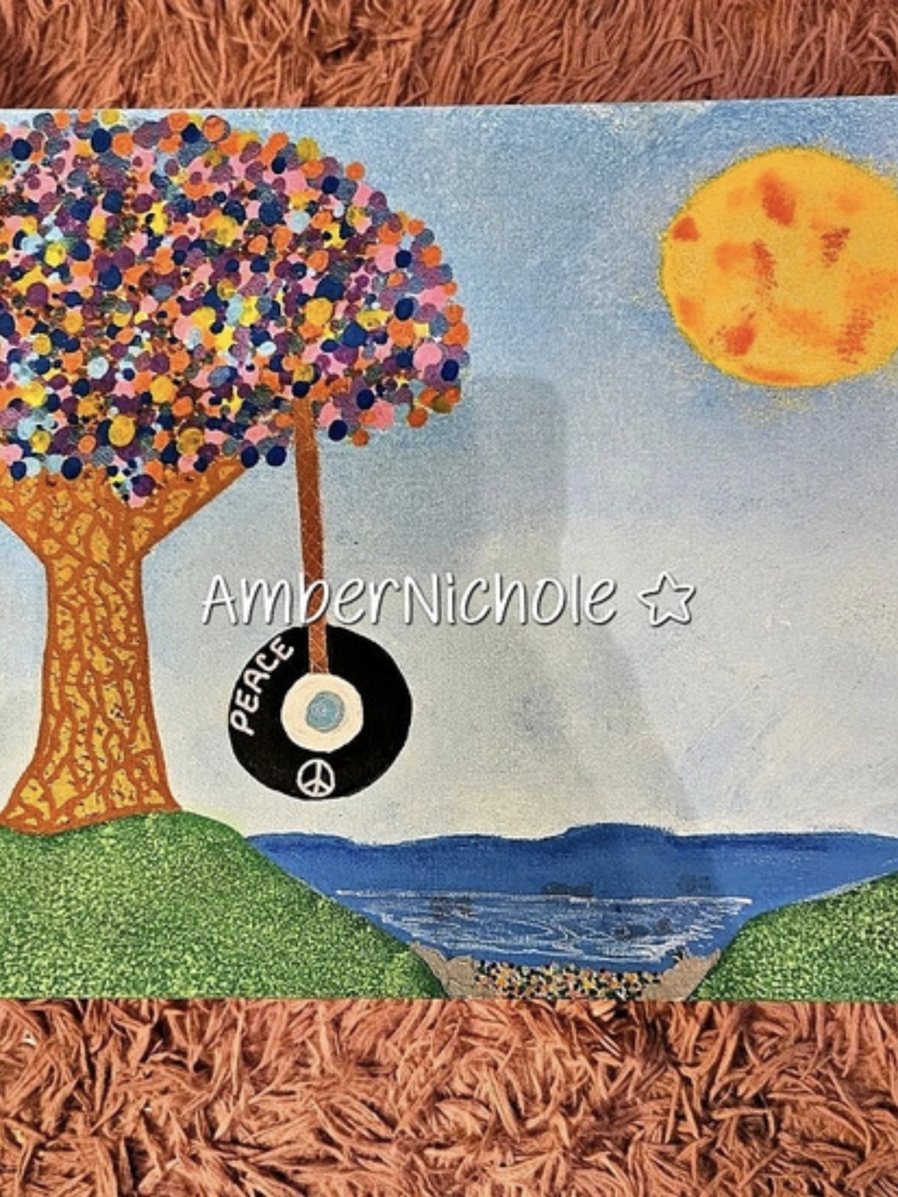 Mixed Media☆Tree and Peace Artwork